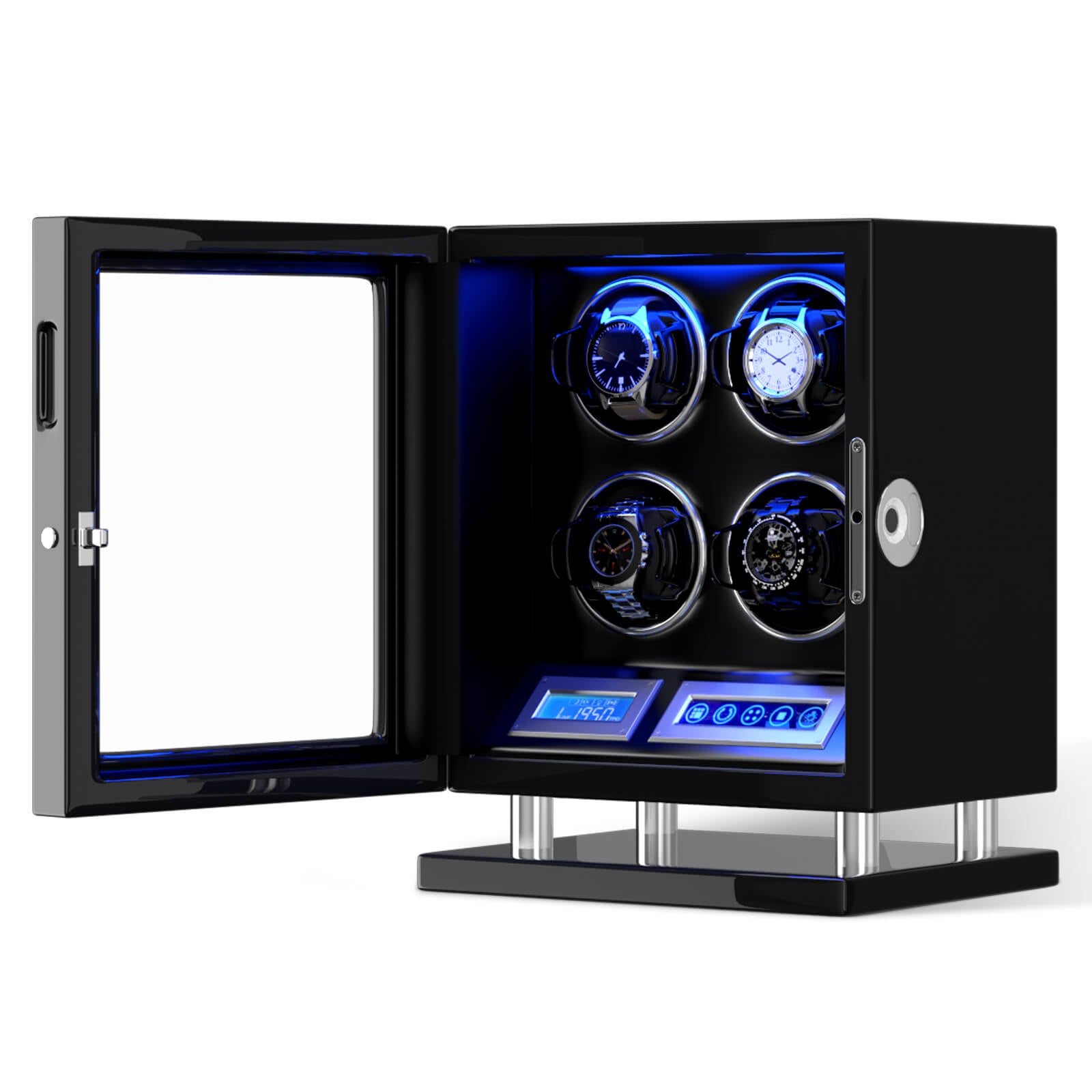 3 remontoirs de montres avec télécommande LCD à empreinte digitale, moteurs Mabuchi silencieux