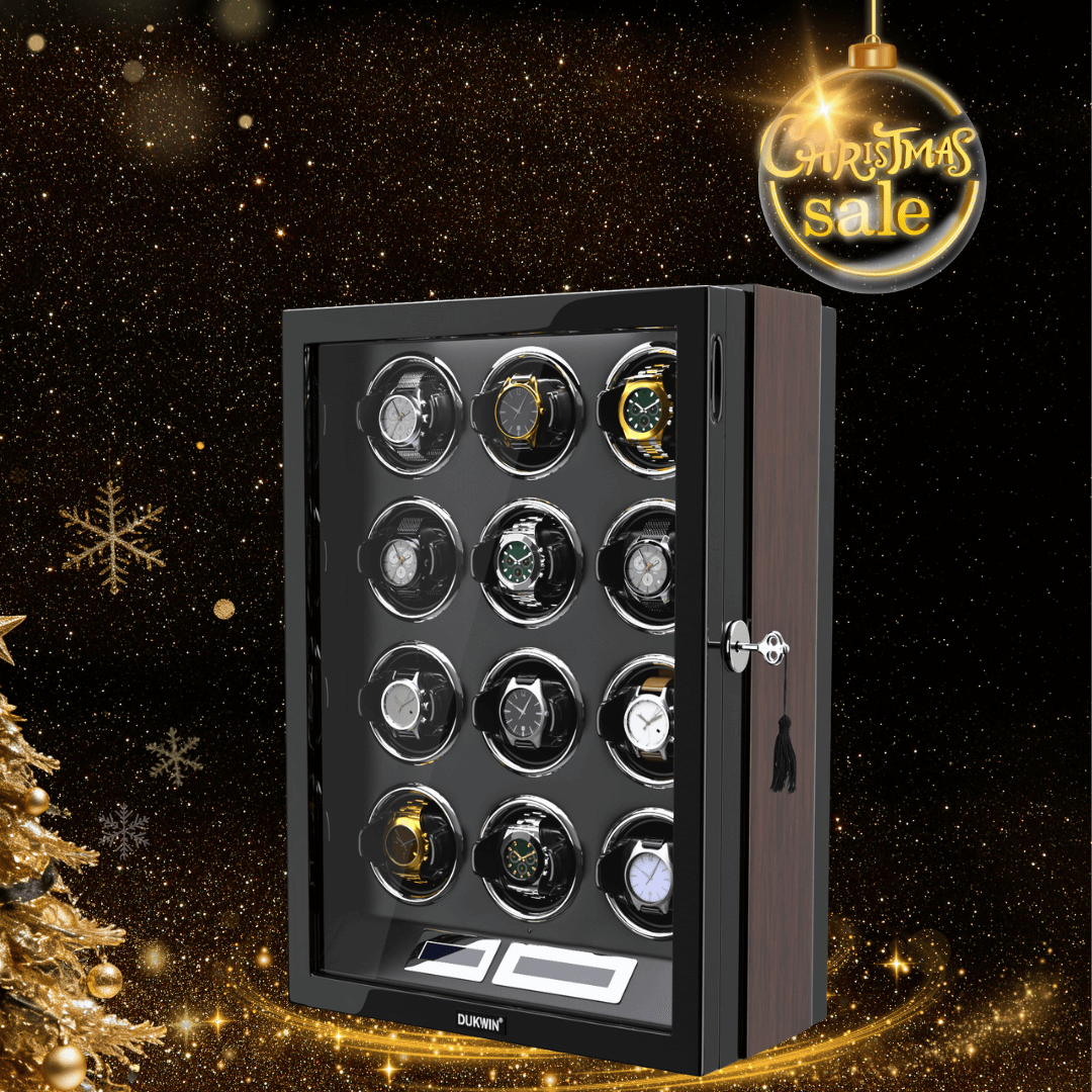 Remontoir de 12 montres pour montres automatiques, télécommande LCD, moteurs Mabuchi silencieux, grand rotateur