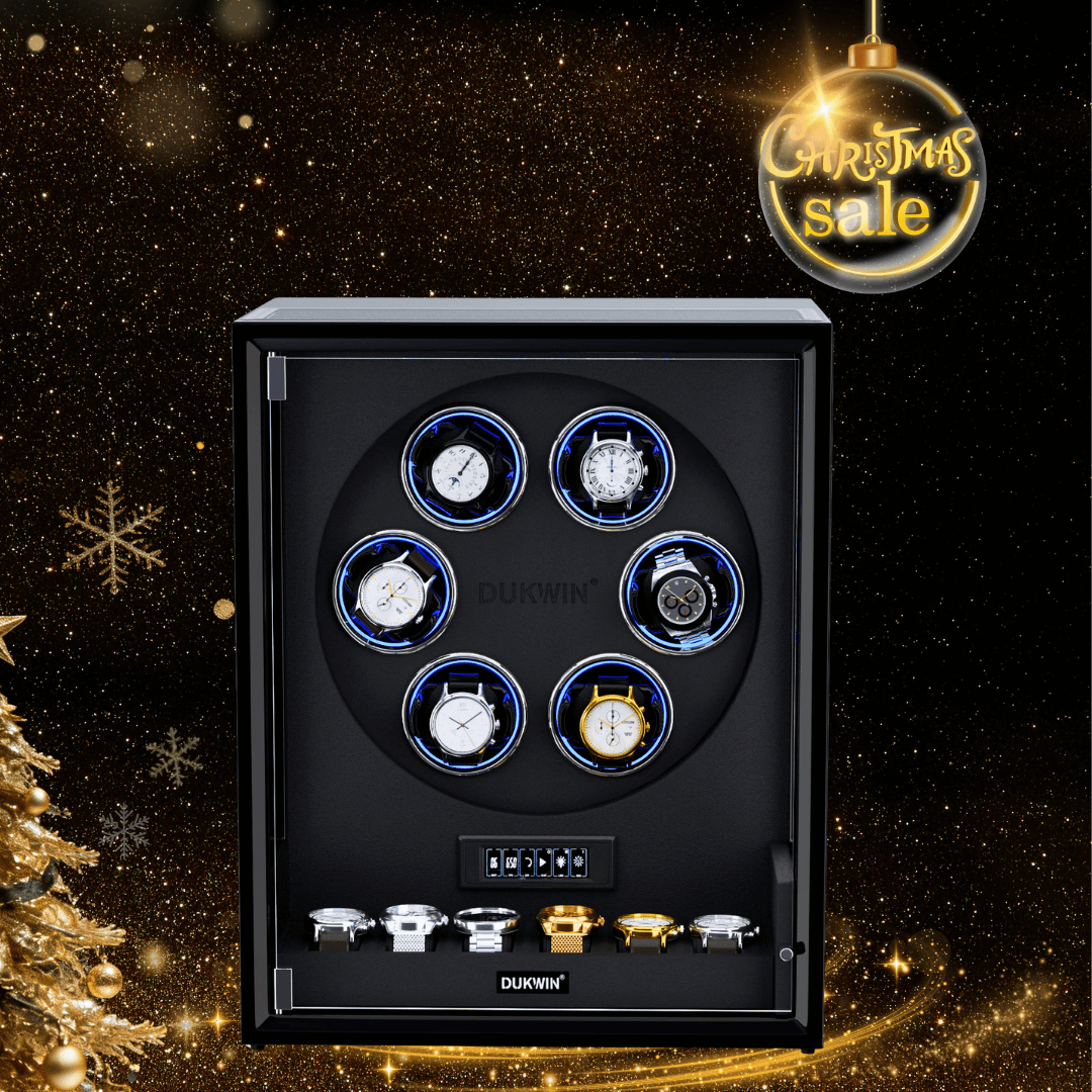 Verrouillage D'empreinte Digitale 3 Remontoirs De Montres Avec Télécommande LCD De Stockage Supplémentaire De 4 Montres - Noir