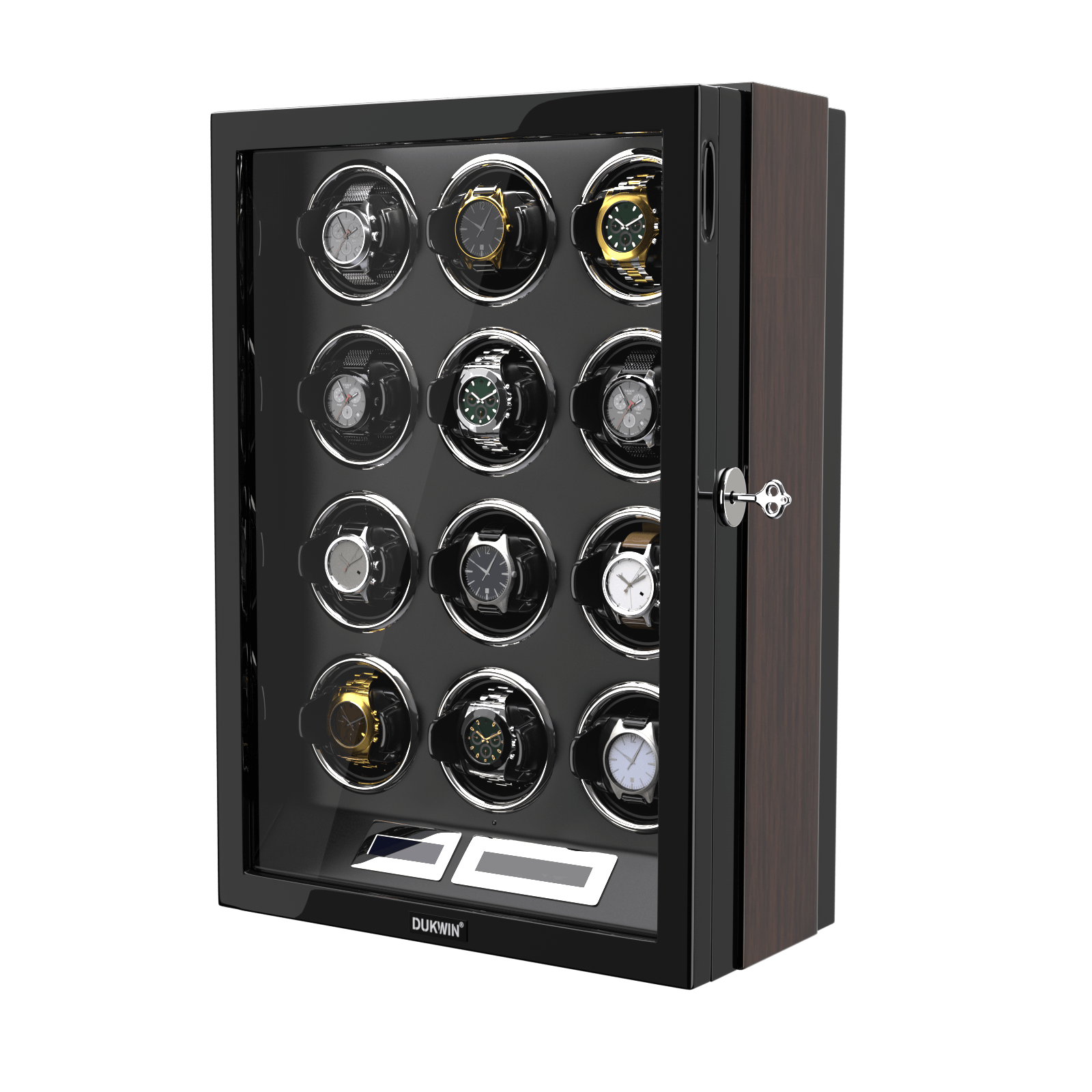 Remontoir de 12 montres pour montres automatiques, télécommande LCD, moteurs Mabuchi silencieux, grand rotateur