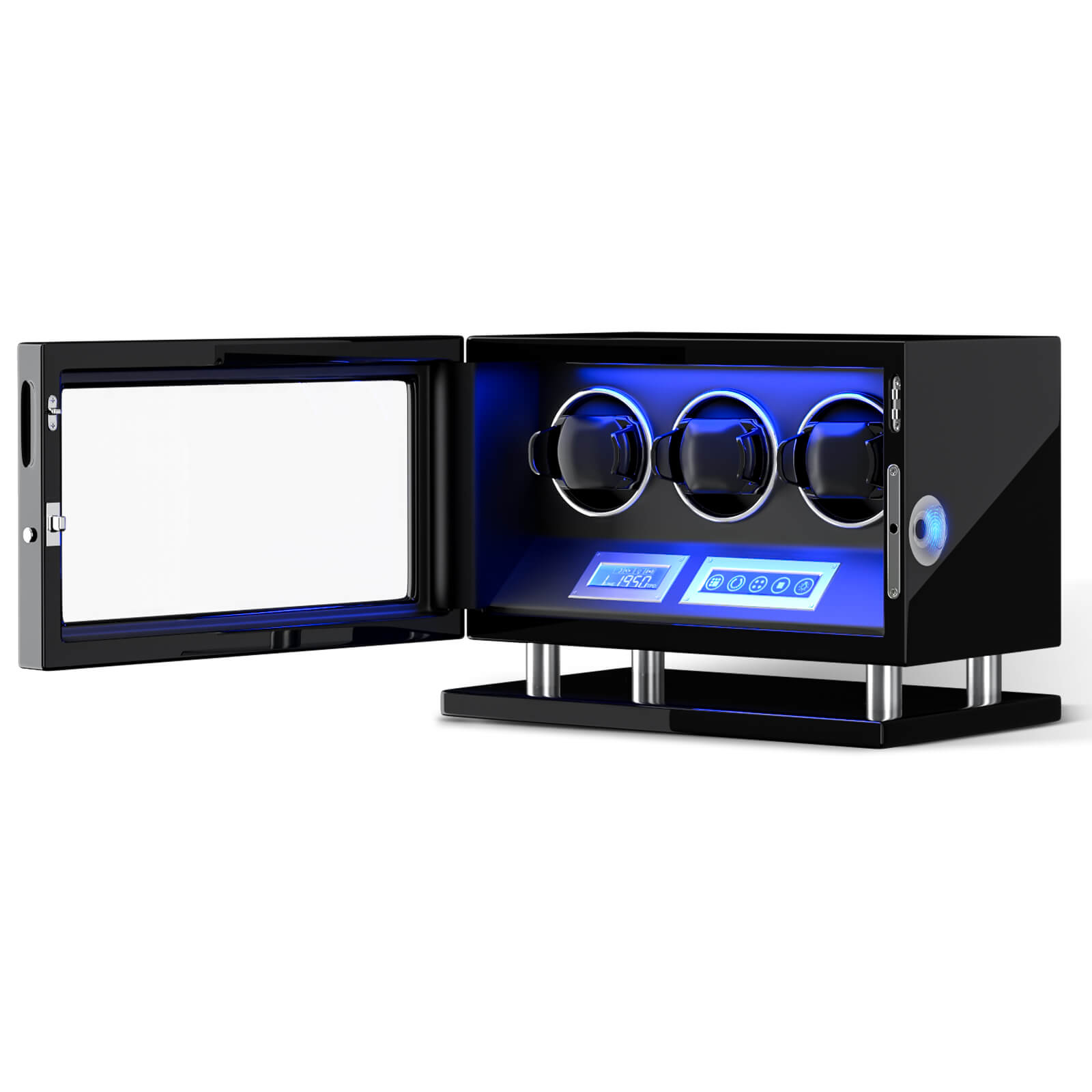 3 remontoirs de montres avec télécommande LCD à empreinte digitale, moteurs Mabuchi silencieux