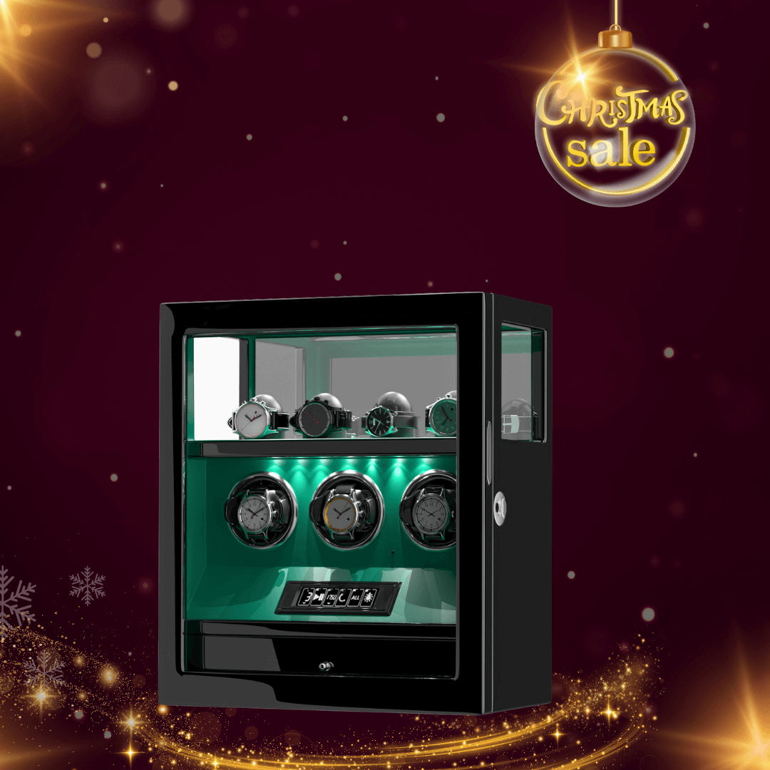 Verrouillage D'empreintes Digitales 3 Remontoirs De Montres Avec Télécommande LCD De Stockage De Montres Supplémentaire - Vert