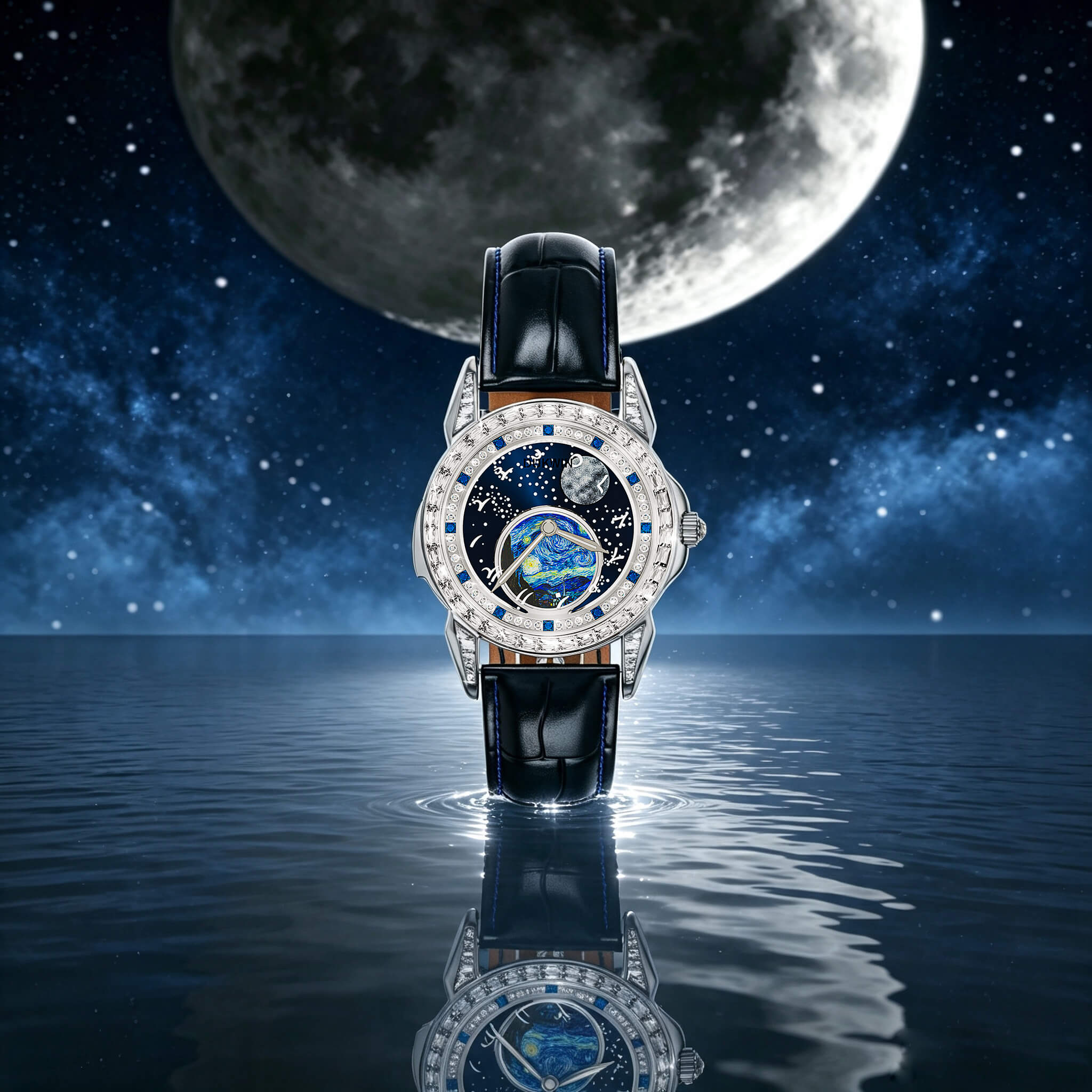 Astral Vortex - Automatic Mechanical Watch for Men l Nebula Moonphase Dial l 12 Zodiac Signs Display