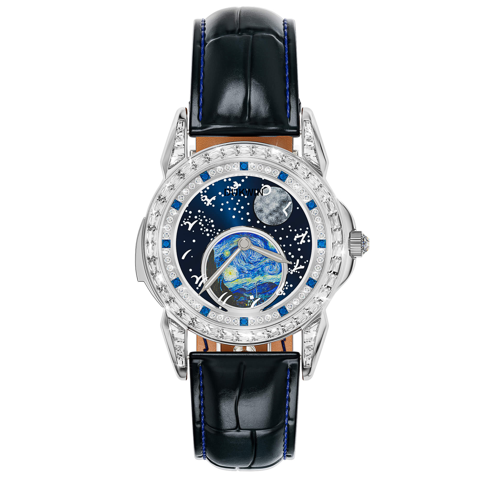 Astral Vortex - Automatic Mechanical Watch for Men l Nebula Moonphase Dial l 12 Zodiac Signs Display