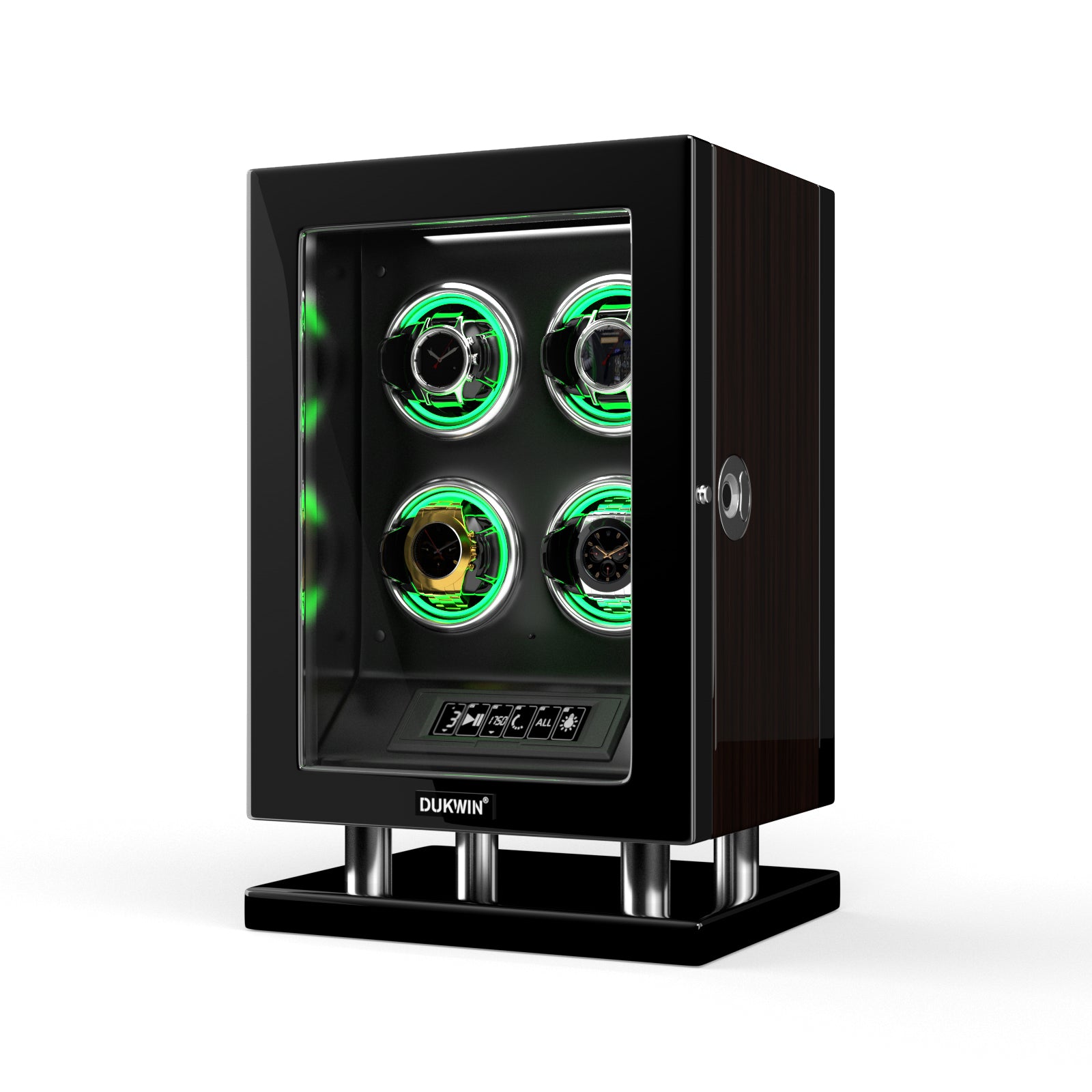 Fingerprint Watch Winder with Variable 300-2300 TPD RGB Light