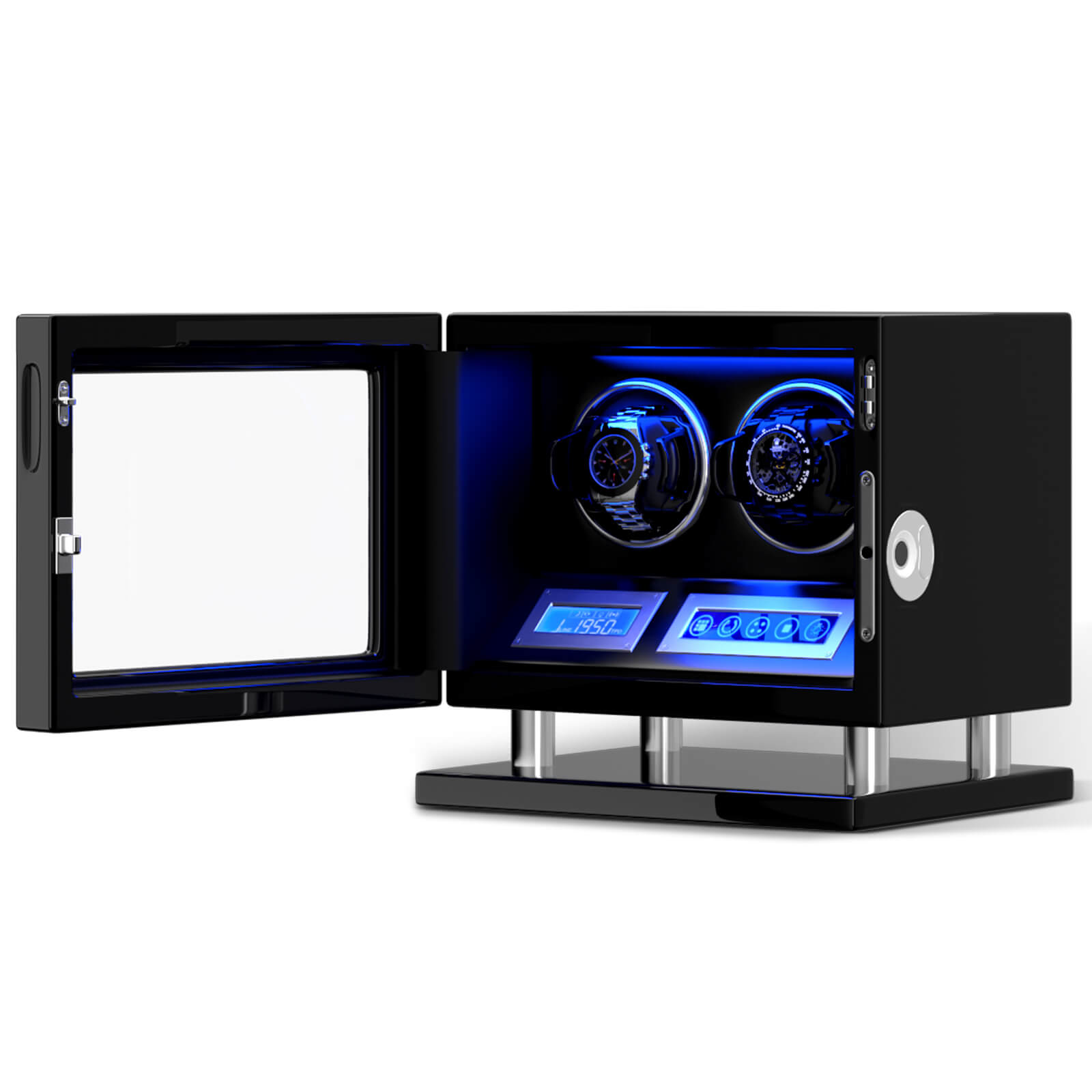 Double Watch Winders with Fingerprint Lock Unique Watch Holder