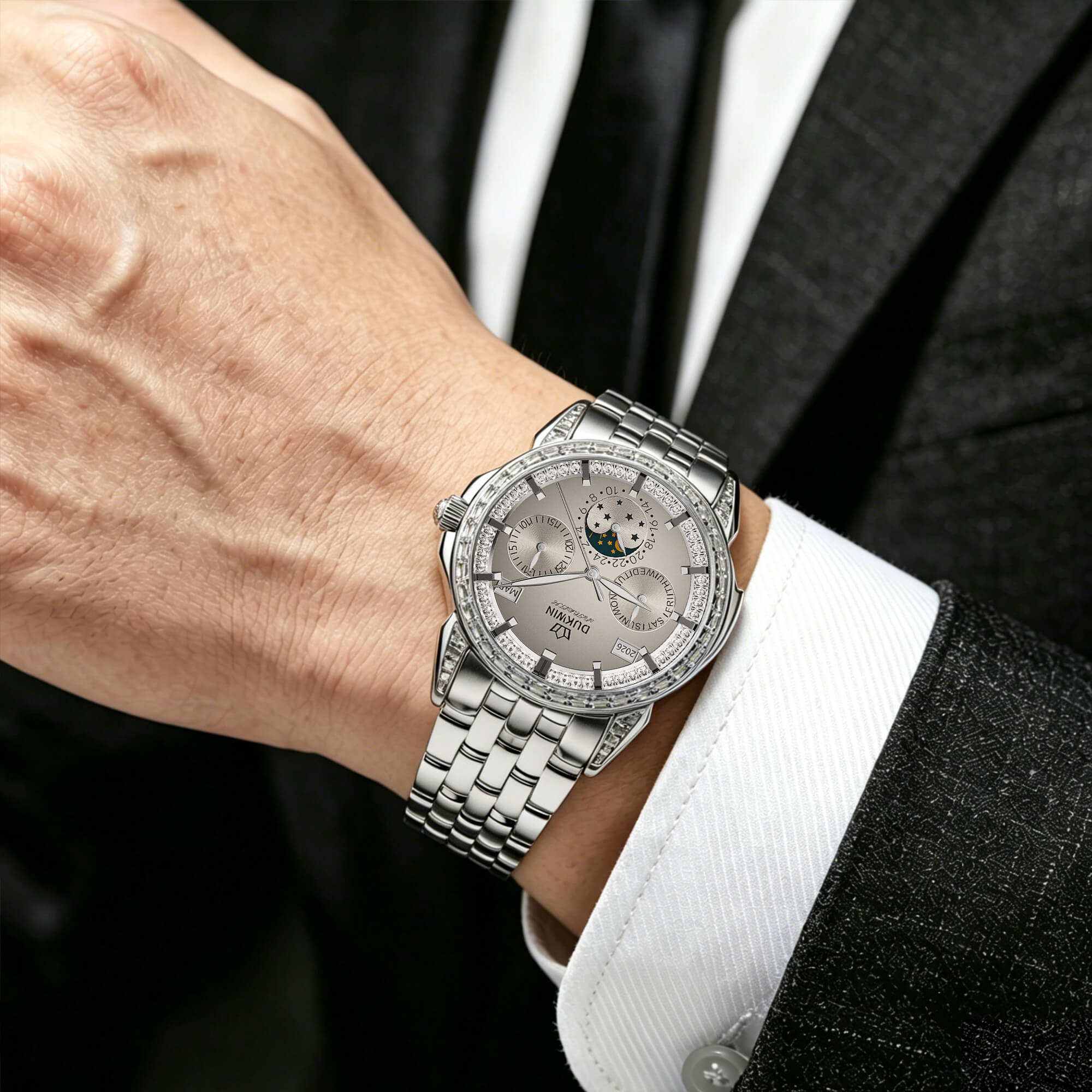 Lunar Dawn - Automatic Mechanical Men’s Watch - Sapphire Crystal, Full Calendar & 5ATM