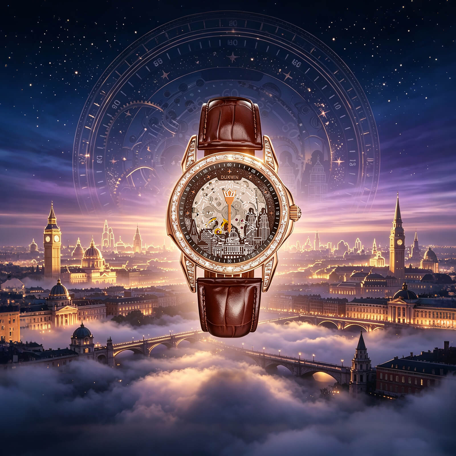 Aetheris Civitas - Automatic Mechanical 82S0 Men’s Watch City Skyline Art Dial