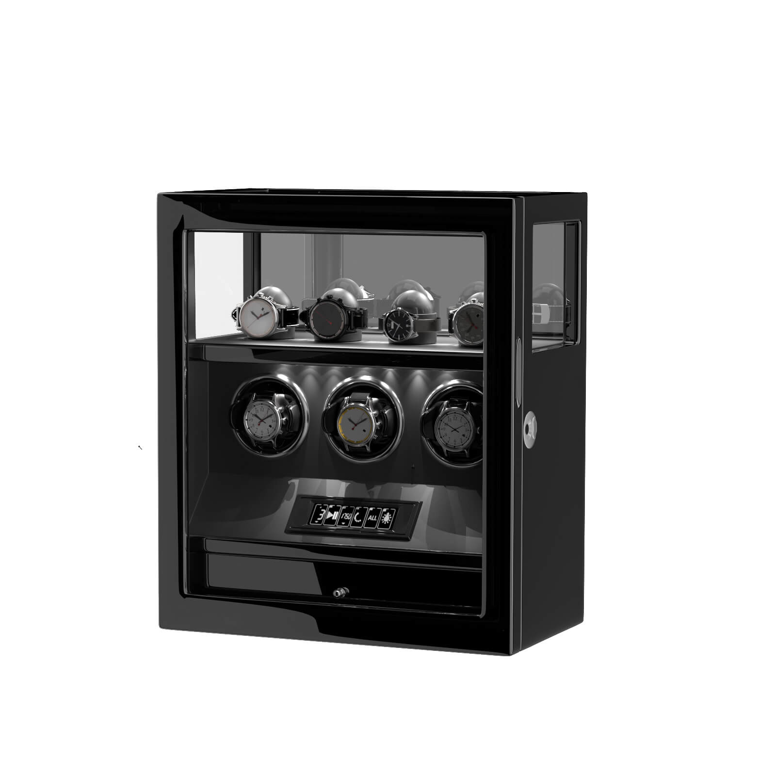 Limited Edition Gift Set: Fingerprint 3 Watch Winder + Vegan Leather Double Wacth Roll