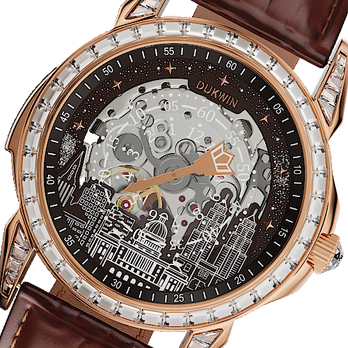 Aetheris Civitas - Automatic Mechanical 82S0 Men’s Watch City Skyline Art Dial l Bonus Precision Winder Included