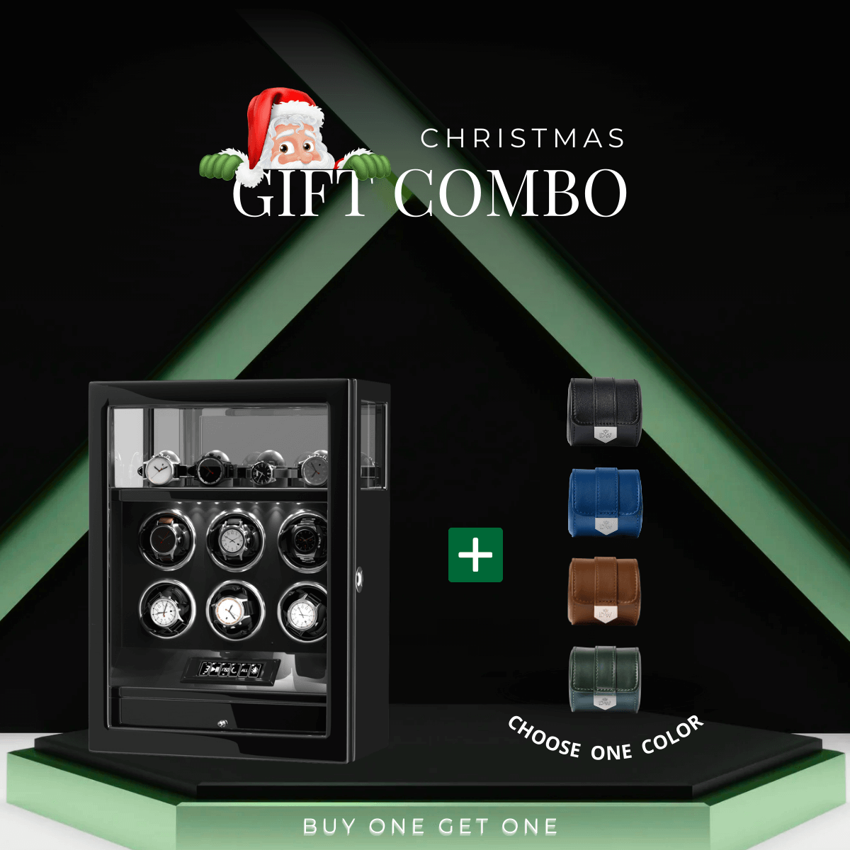 Remontoir 6 + 6 montres avec rangements supplémentaires Aurora Blue Light