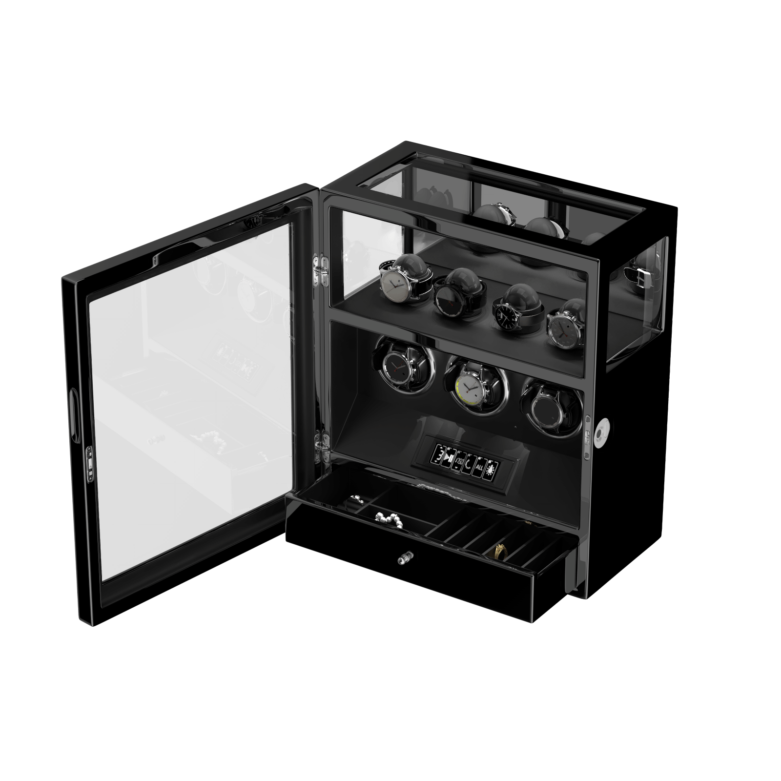 Remontoirs de montres brevetés avec support de montre, verrouillage par empreinte digitale, moteurs ultra silencieux