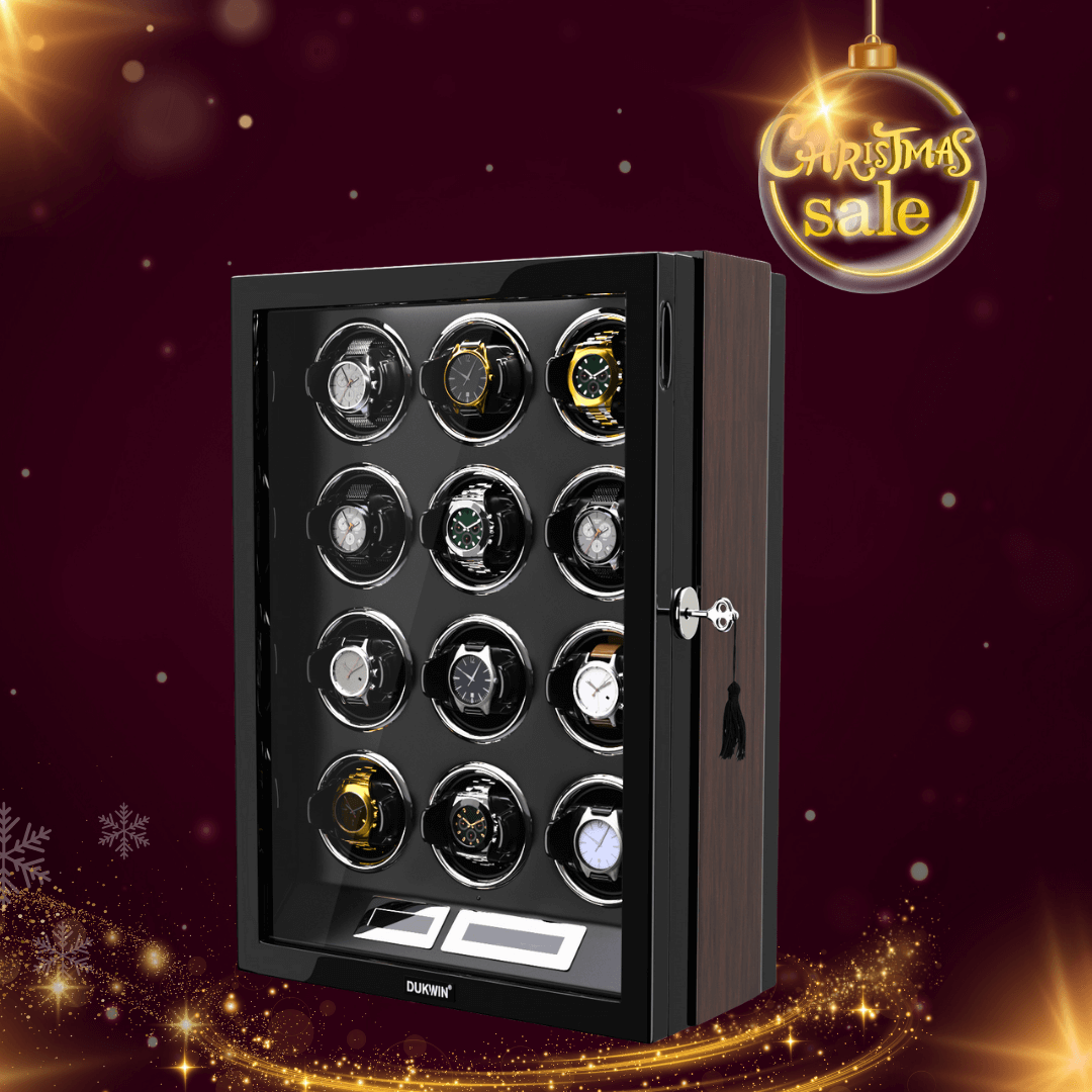 Remontoir de 12 montres pour montres automatiques, télécommande LCD, moteurs Mabuchi silencieux, grand rotateur