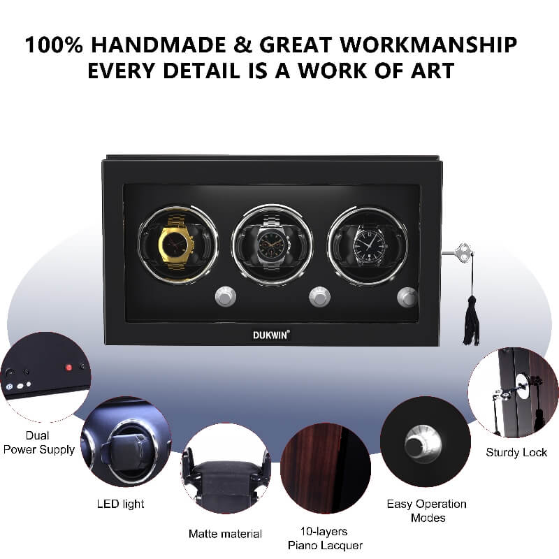 Remontoir triple pour montres automatiques avec moteur Mabuchi silencieux