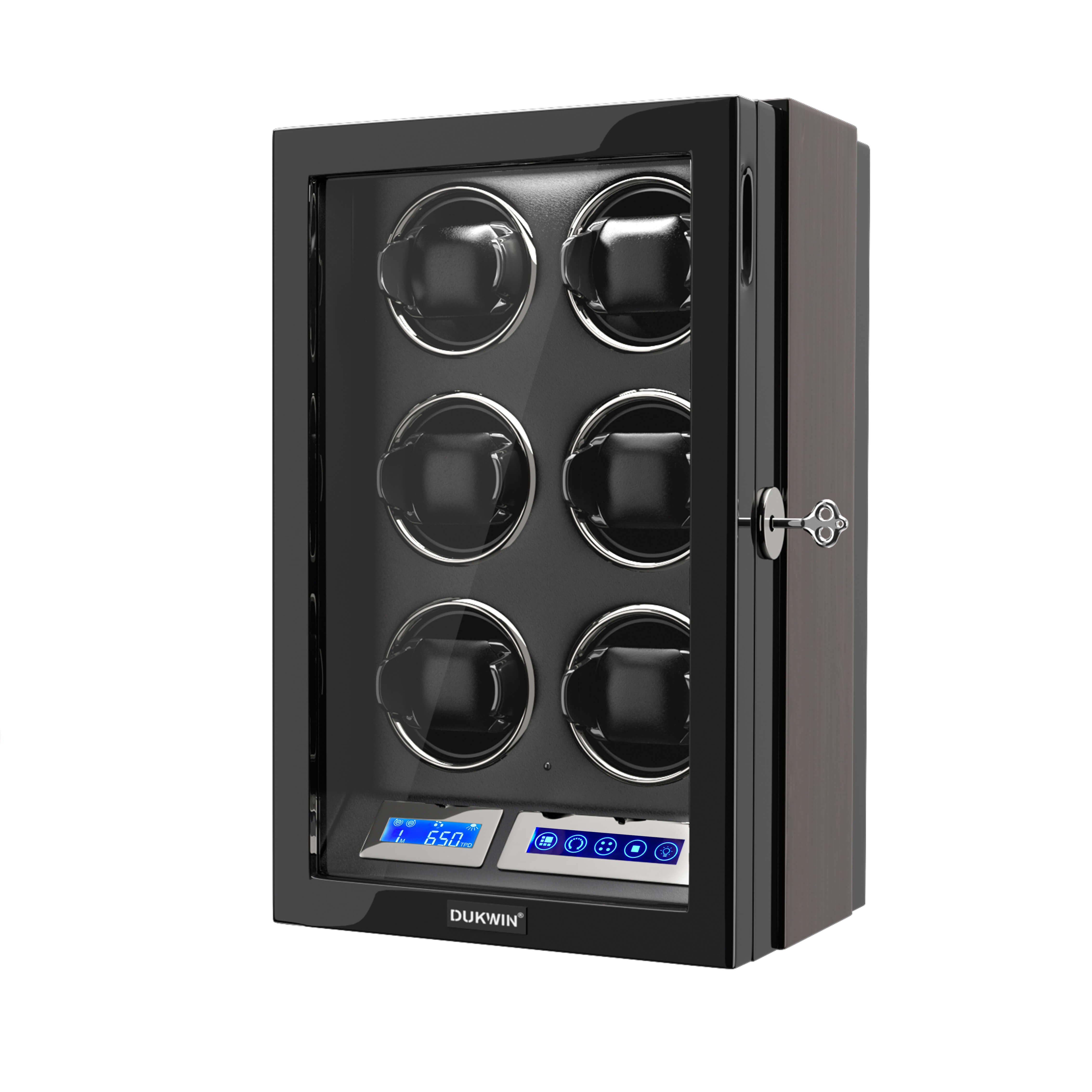 6 Watch Winder with LCD Touchscreen Remote Control Quiet Mabuchi Motors