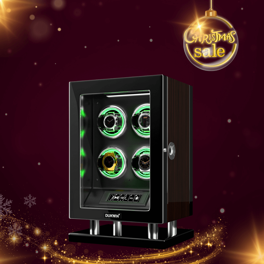 4 Watch Winder with Upgraded Fingerprint Entry RGB Light LCD Remote Control Mabuchi Motors