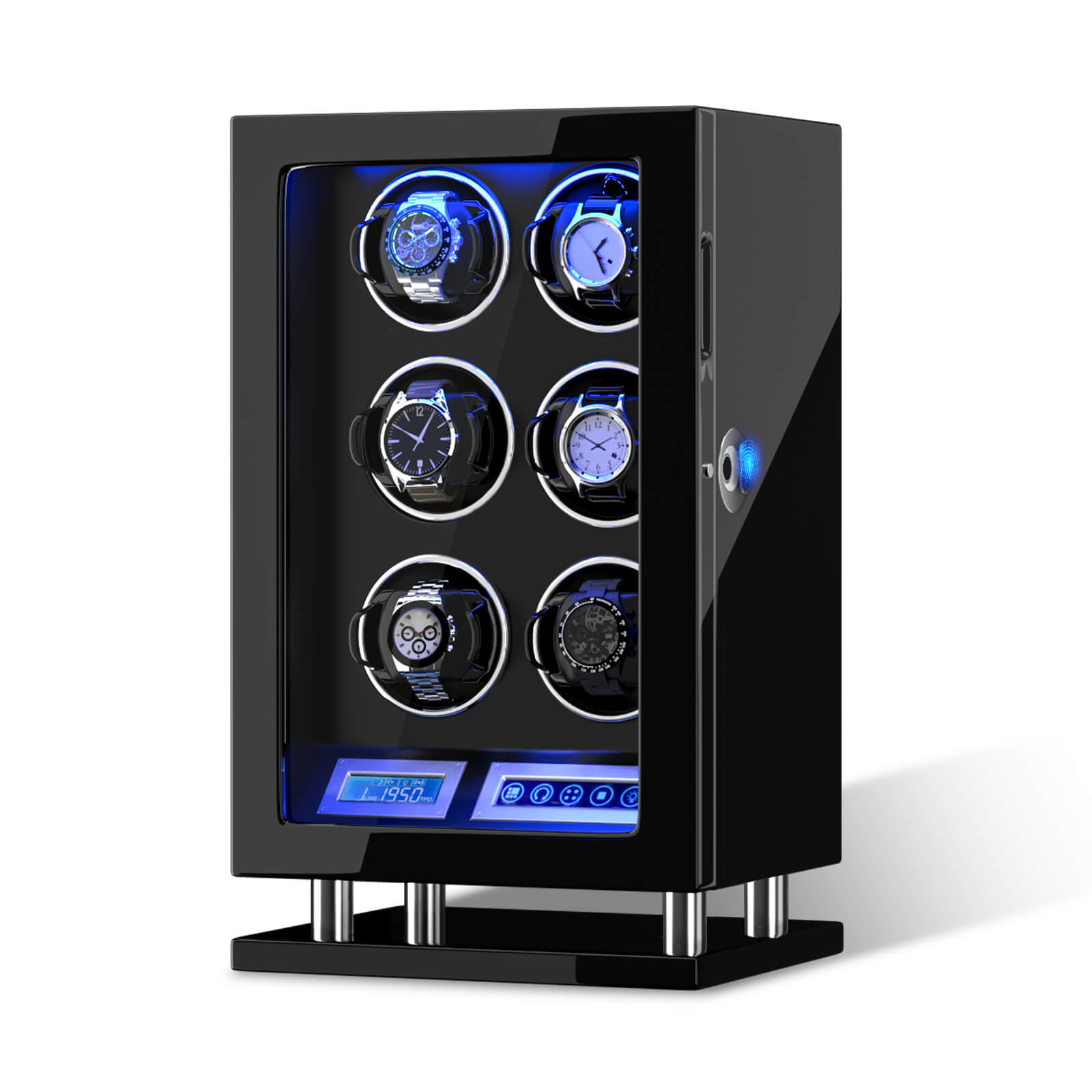 6 Watch Winders with Fingerprint Lock Unique Watch Holder