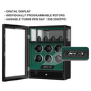 Verrouillage D'empreintes Digitales 6 Remontoirs De Montres Avec Télécommande LCD De Stockage De Montres Supplémentaires - Vert