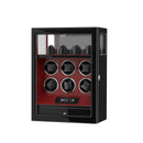 Fingerabdruck-Schloss, 6 Uhrenbeweger mit zusätzlicher Uhrenaufbewahrung, LCD-Fernbedienung – Rot