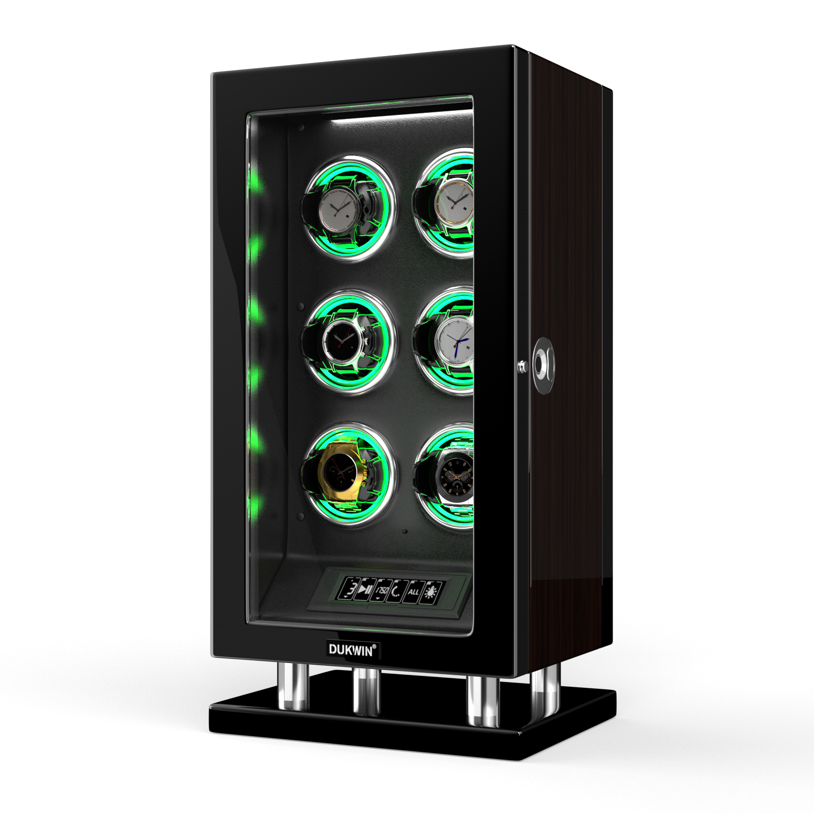 Special Edition- 6 Watch Winder with Upgraded Fingerprint Entry RGB Light Mabuchi Motors