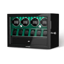 4 Uhrenbeweger für Automatikuhren mit 6 Uhren-Display-Organizer – Grün