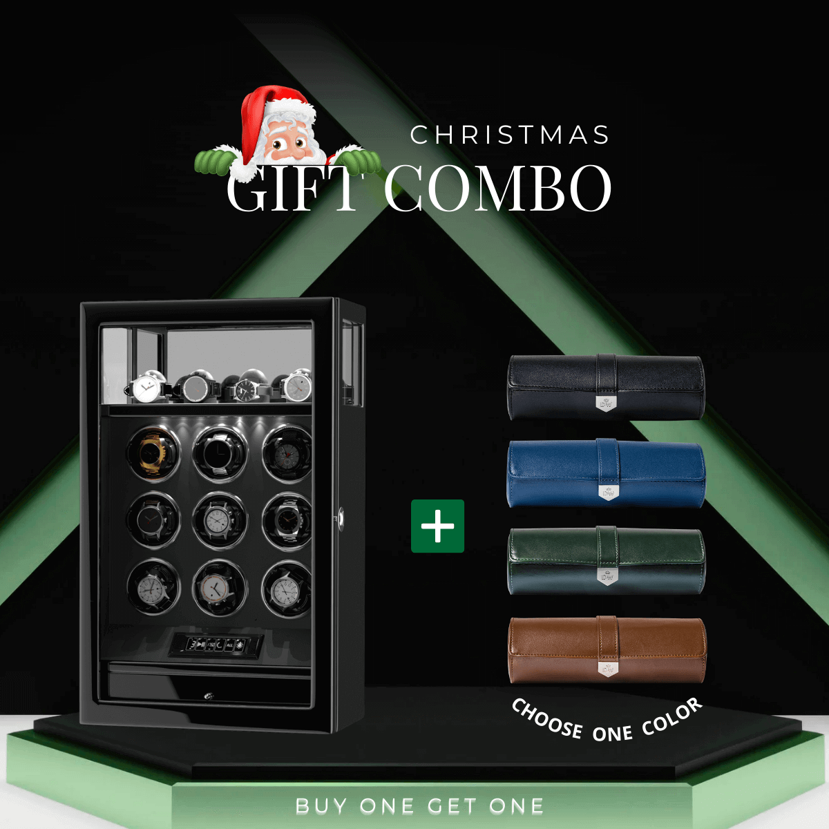 Remontoir 6 + 6 montres avec rangements supplémentaires Aurora Blue Light