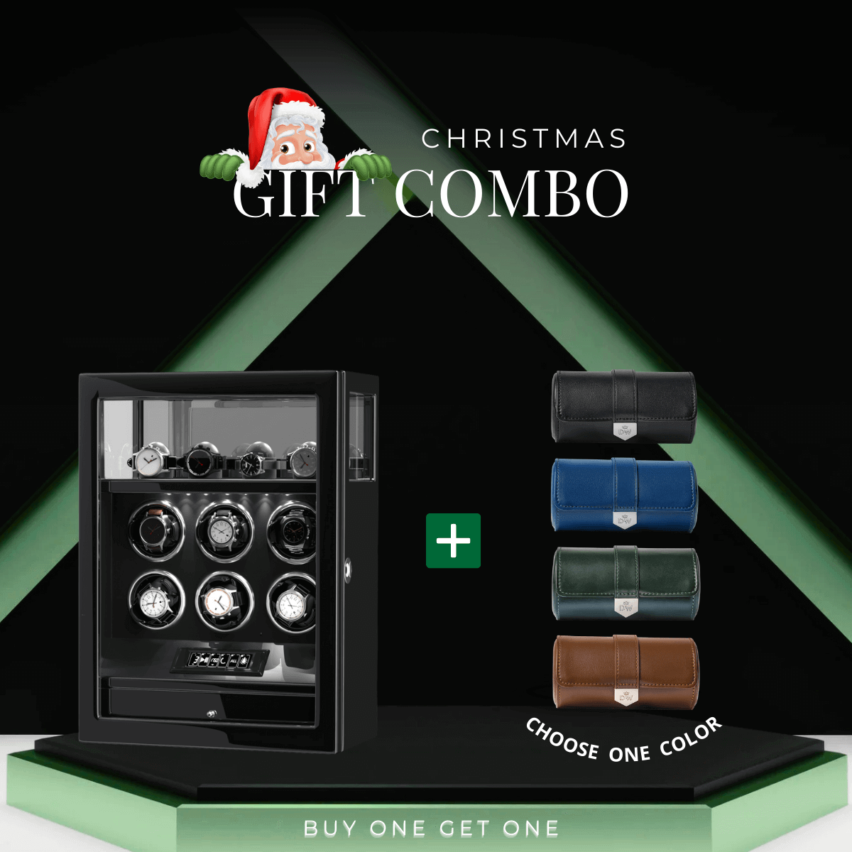 Remontoir 6 + 6 montres avec rangements supplémentaires Aurora Blue Light