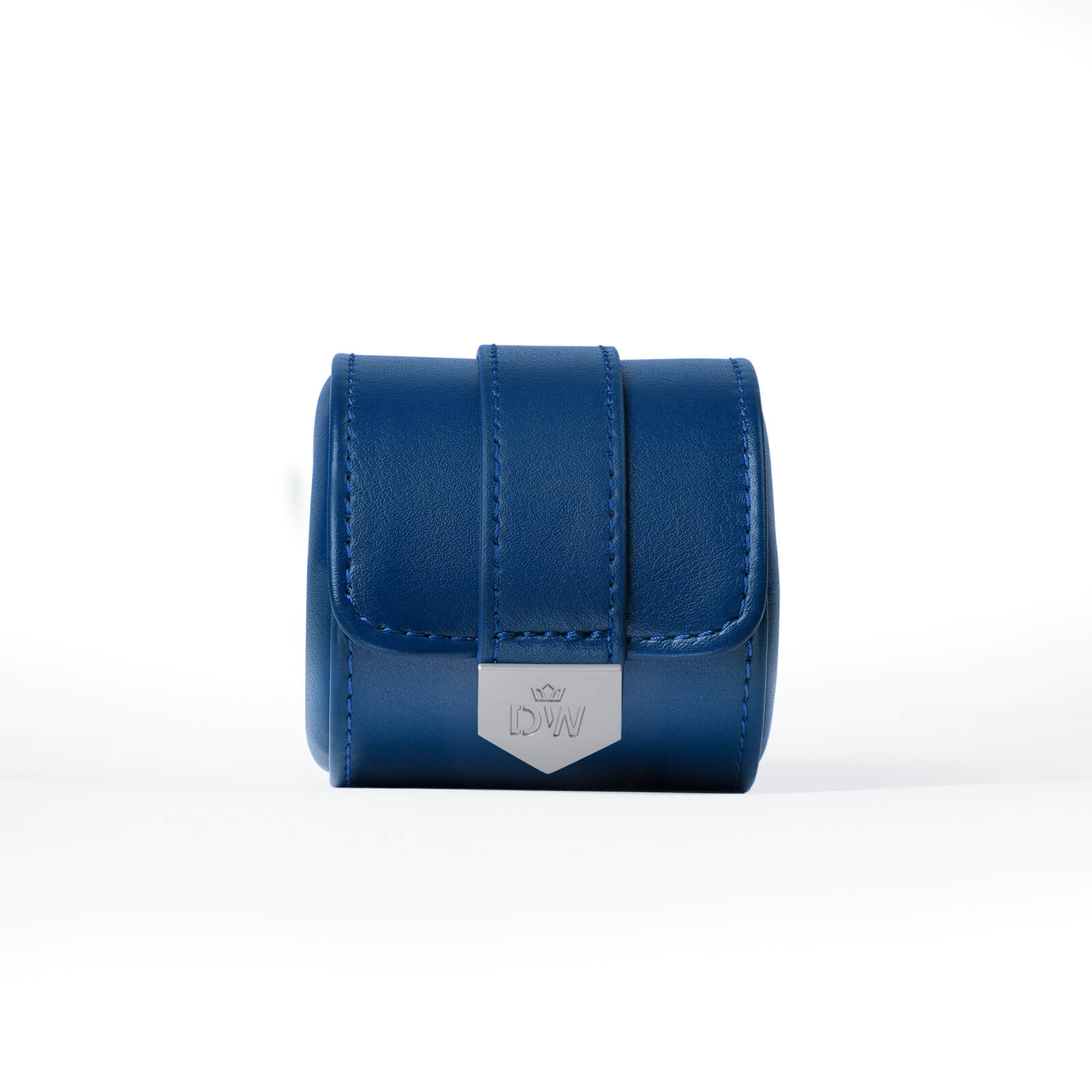 Vegan Leather Single Watch Roll Travel Case - Blue