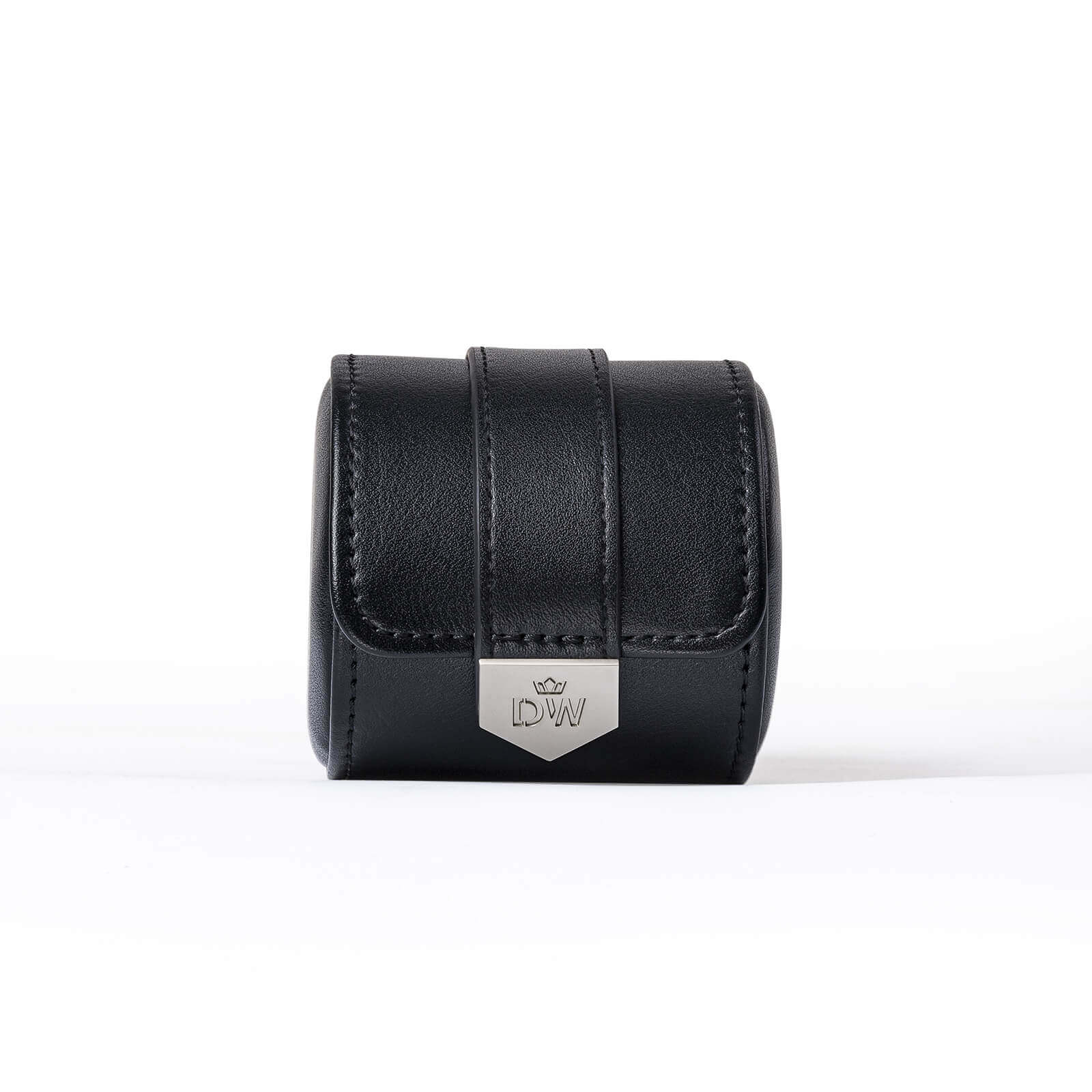 Vegan Leather Single Watch Roll Travel Case - Black