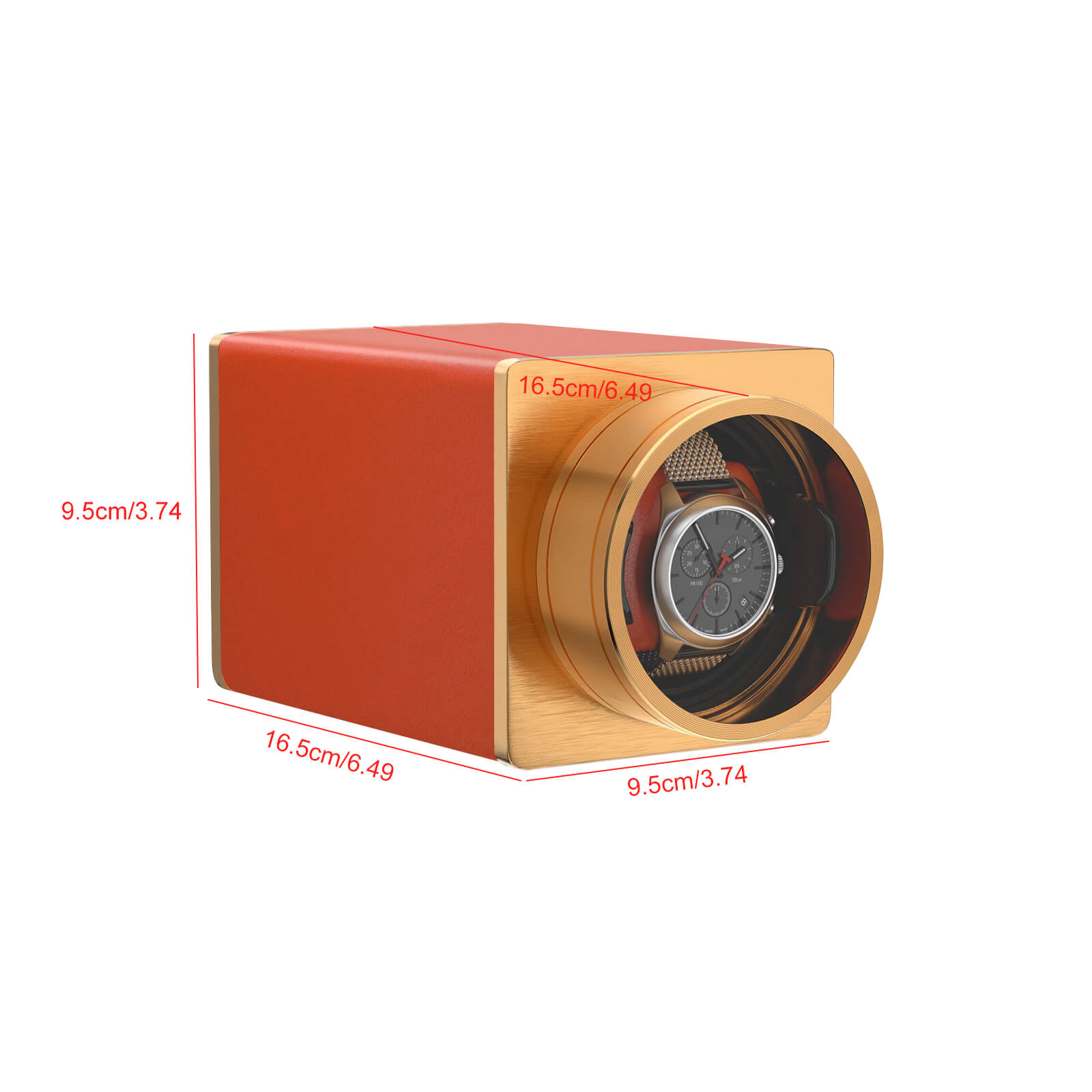 Single Watch Winder Vegan Leather Quiet Mabuchi Motors for Traveler