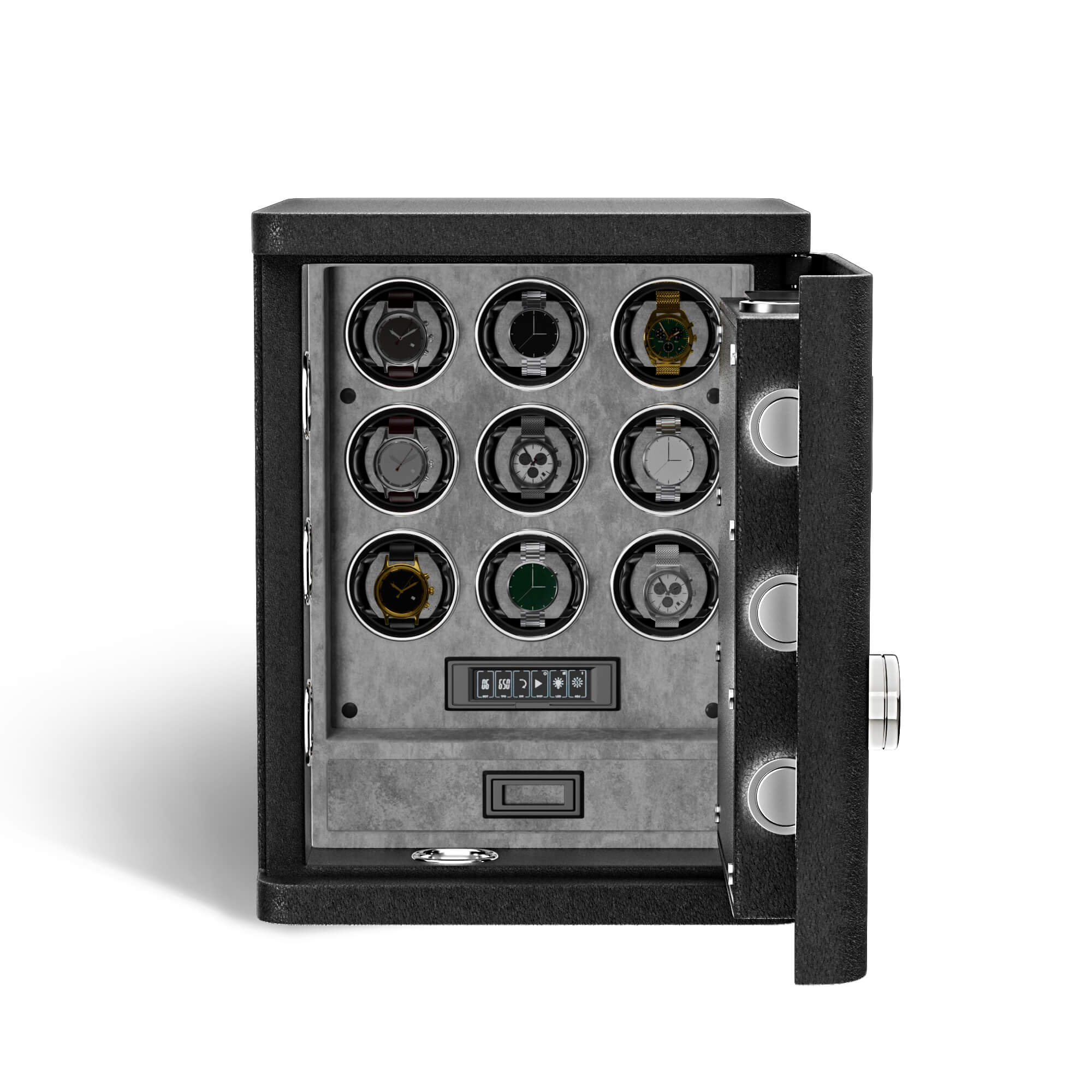 Remontoir de montre numérique avec rétroéclairage intérieur et éclairage RVB