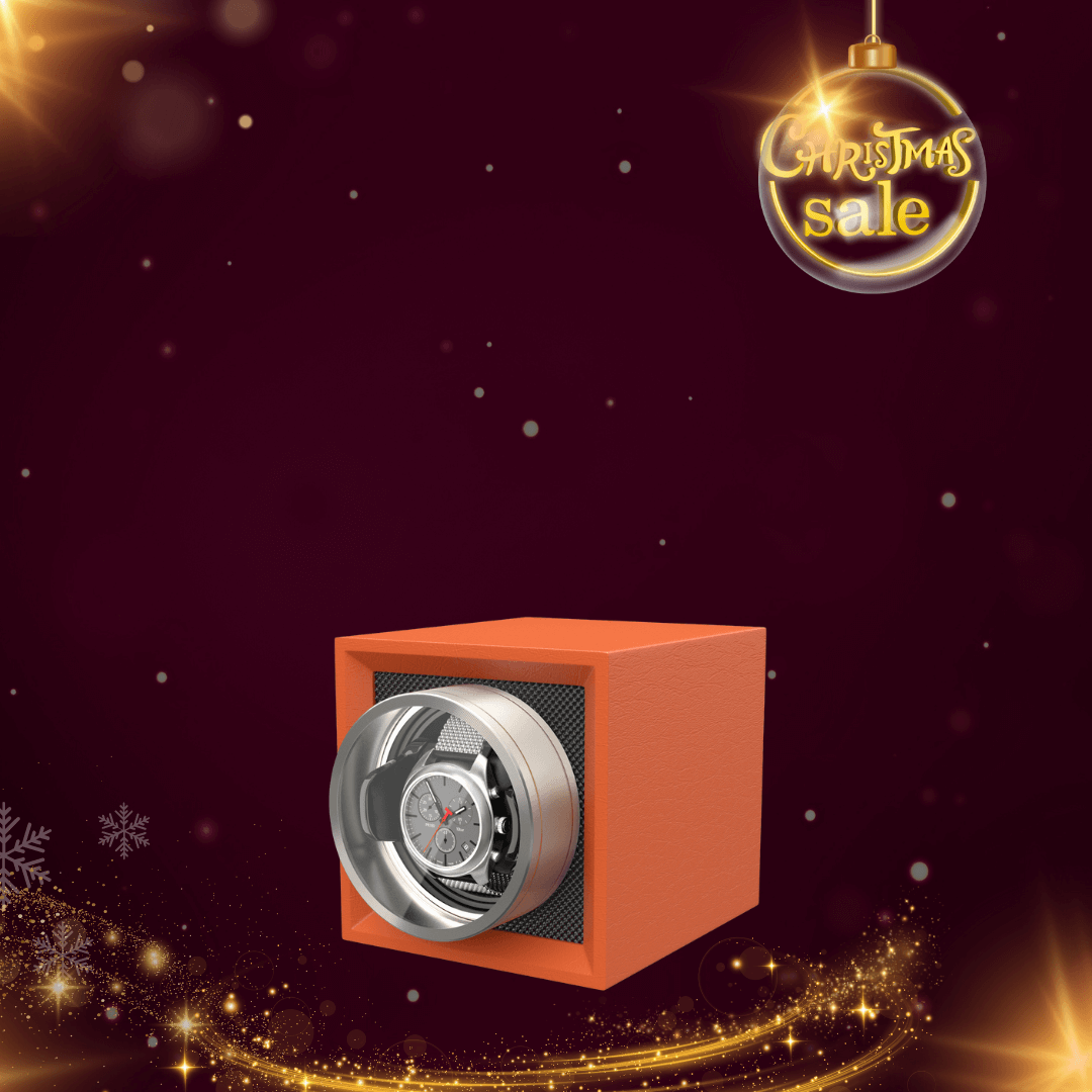 Single Watch Winder for Automatic Watches - Flame Orange