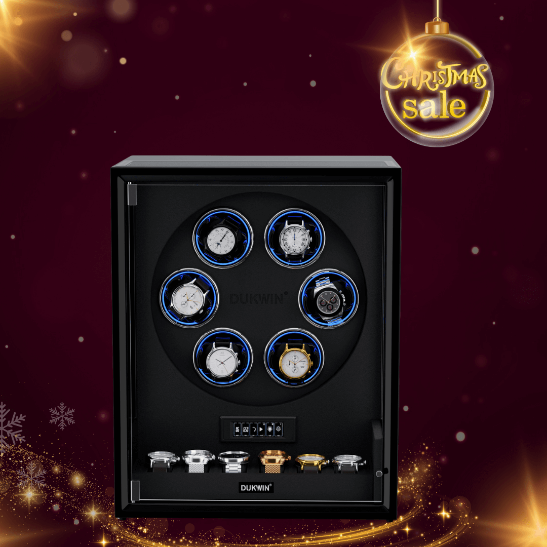 VIRTUOSO – Premium 6 Watch Winder with Fingerprint Lock & Extra Storage - Black