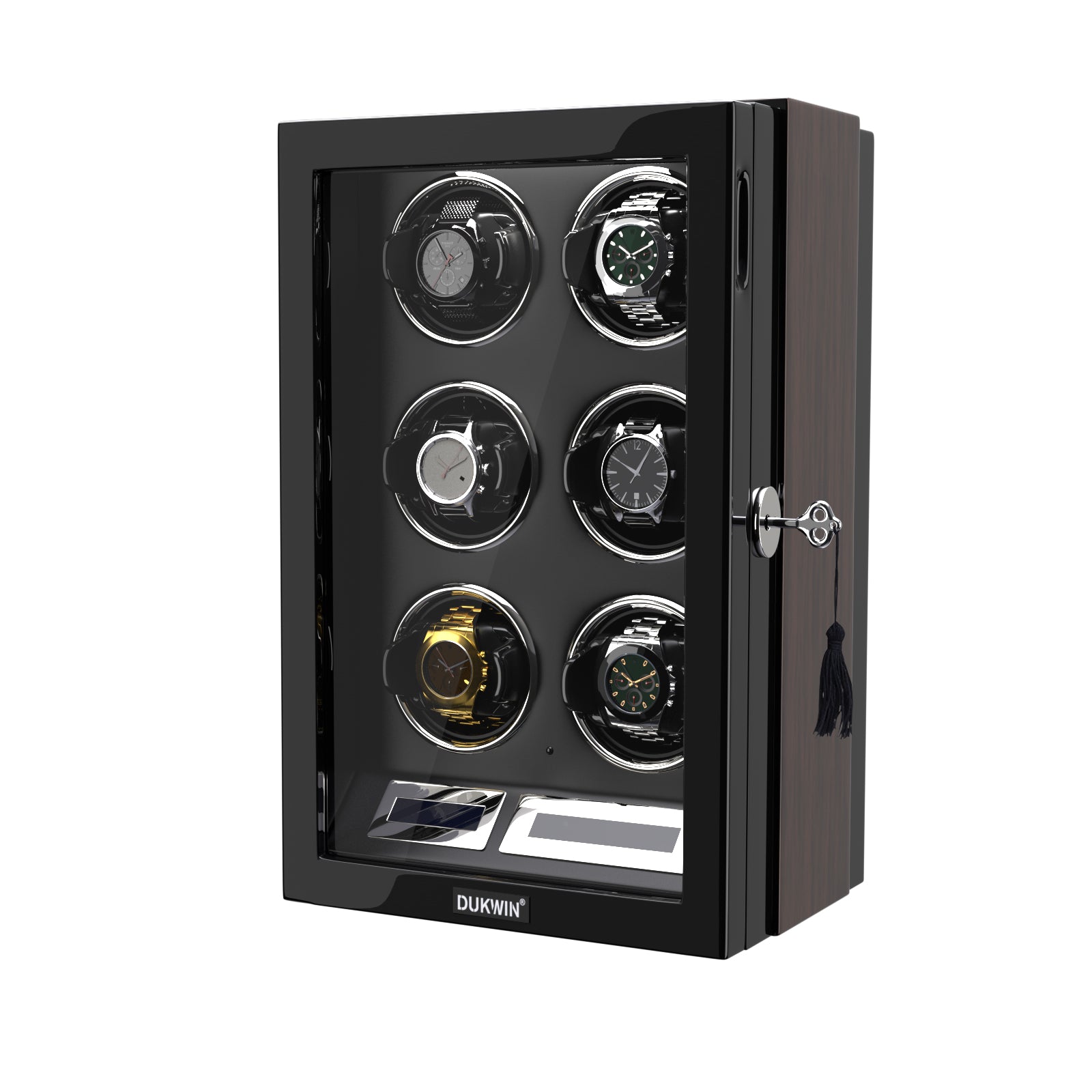 6 Watch Winder with LCD Touchscreen Remote Control Quiet Mabuchi Motors